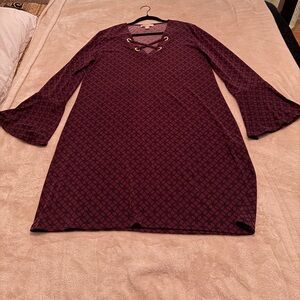 Michael Kors Maroon Patterned Dress
